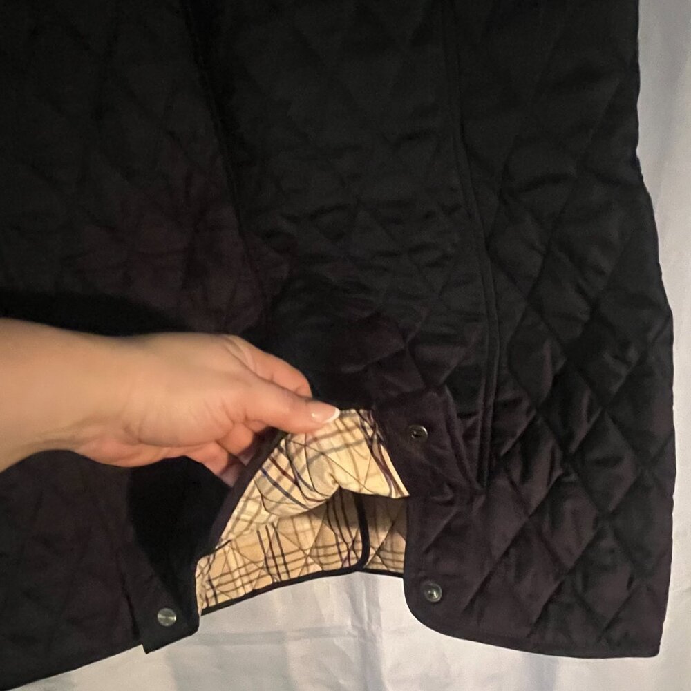 LL Bean Women's Quilted Riding Jacket in black size Large - Picture 8 of 13